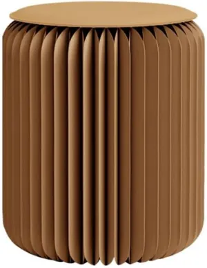 Home Furniture Modern Design Accordion Portable Folding Paper Stool Kraft Paper Relaxing Multifunction Round Foot Stool Side table-Fashion Paper Design Ideal for School Living Dining Room (Brown)