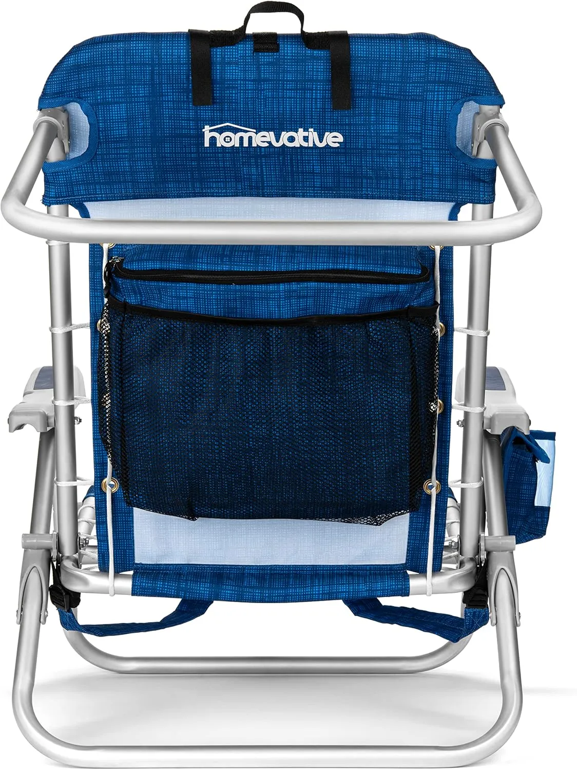 Homevative Cooler  Folding Backpack Beach Chair with 5 Positions, Towel bar, XL Cooler Pouch, Storage Net, Cup and Phone Holder, Breeze, 2 Pack