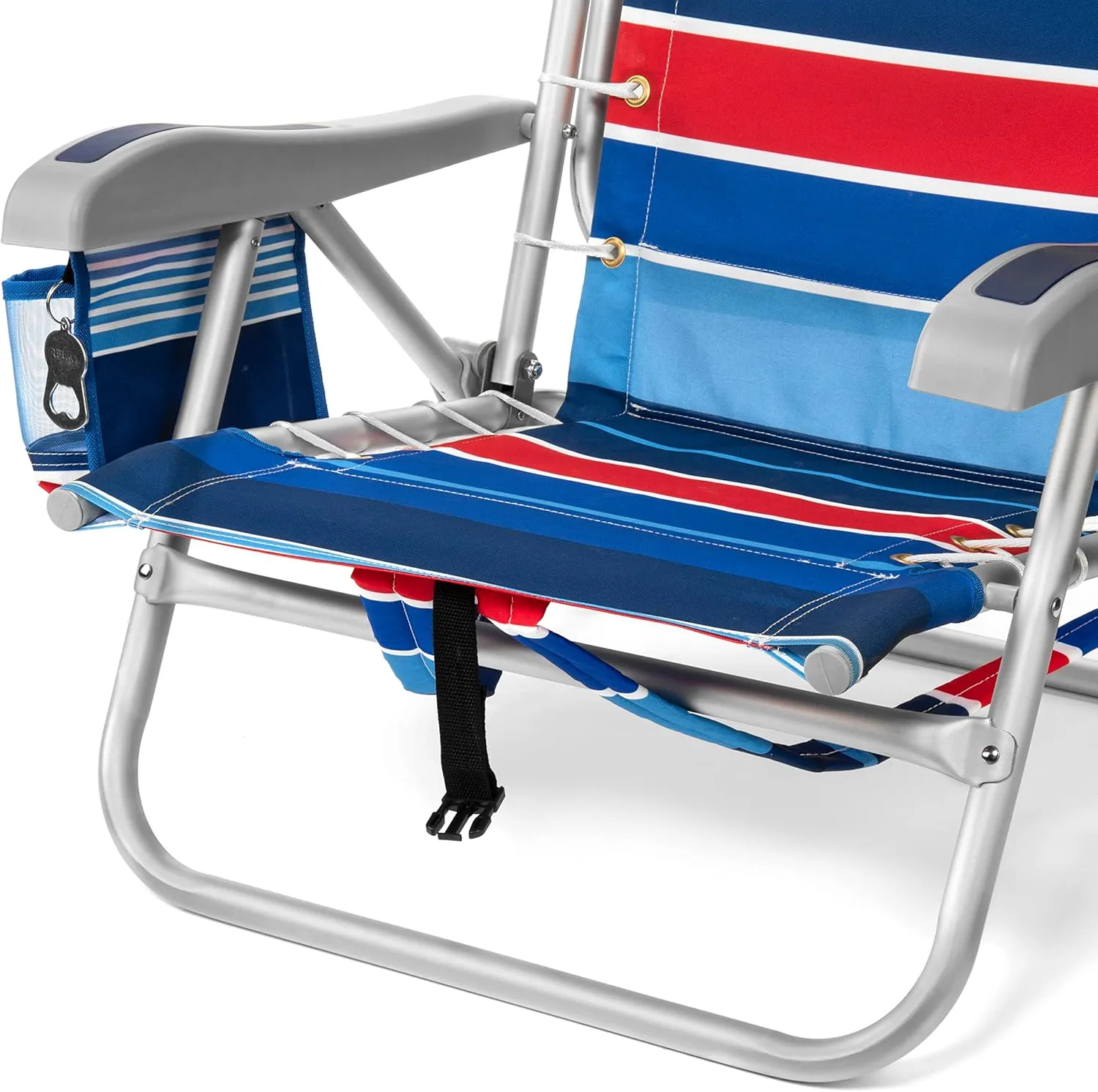 Homevative Cooler  Folding Backpack Beach Chair with 5 Positions, Towel bar, XL Cooler Pouch, Storage Net, Cup and Phone Holder, Fireworks, 2 Pack
