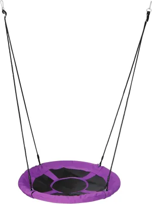 HomGarden Saucer Tree Swing Purple Set 40" Waterproof Round Outdoor Nest Spinner Web Tree Swing 800 lbs Weight Capacity Durable Steel Frame w/Adjustable Nylon Ropes Kids, Teens Adults