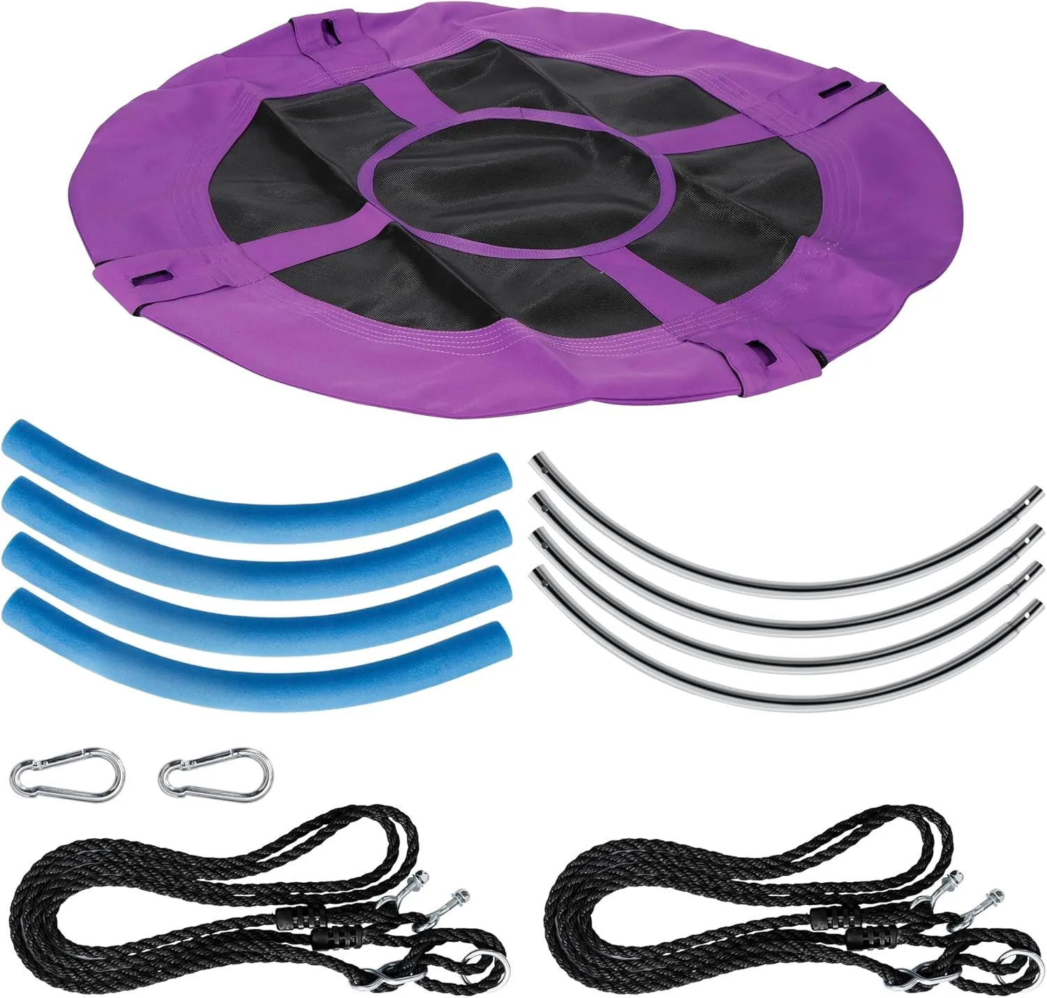 HomGarden Saucer Tree Swing Purple Set 40" Waterproof Round Outdoor Nest Spinner Web Tree Swing 800 lbs Weight Capacity Durable Steel Frame w/Adjustable Nylon Ropes Kids, Teens Adults
