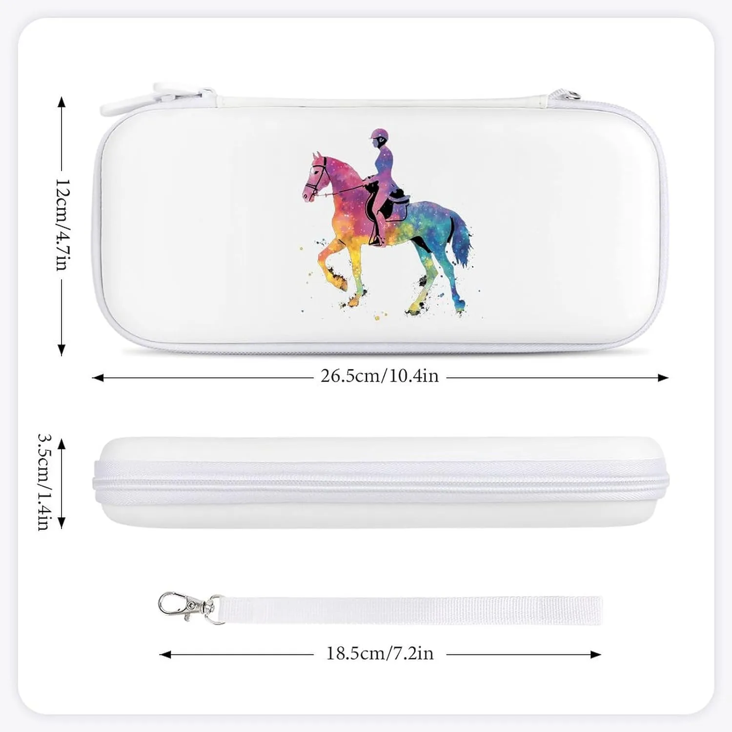 Horse Rider Race Marseille Compatible with Switch Carrying Case Hard Travel Game Bag Pouch with 15 Games Accessories