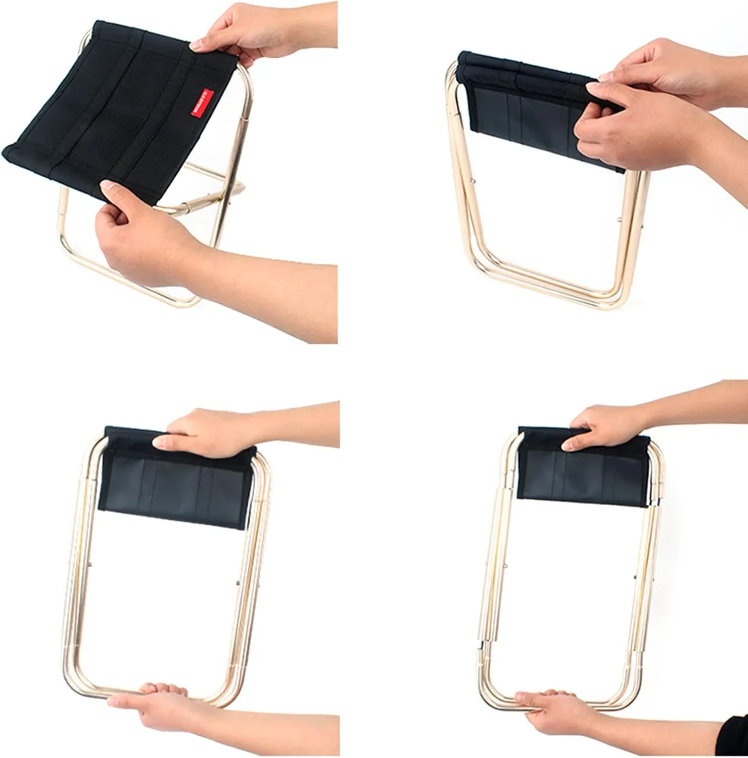 HUANGANG Camping Stool, Folding Stool with Carry Bag, Aluminum-Alloy Bracket Fishing Stool Outdoors