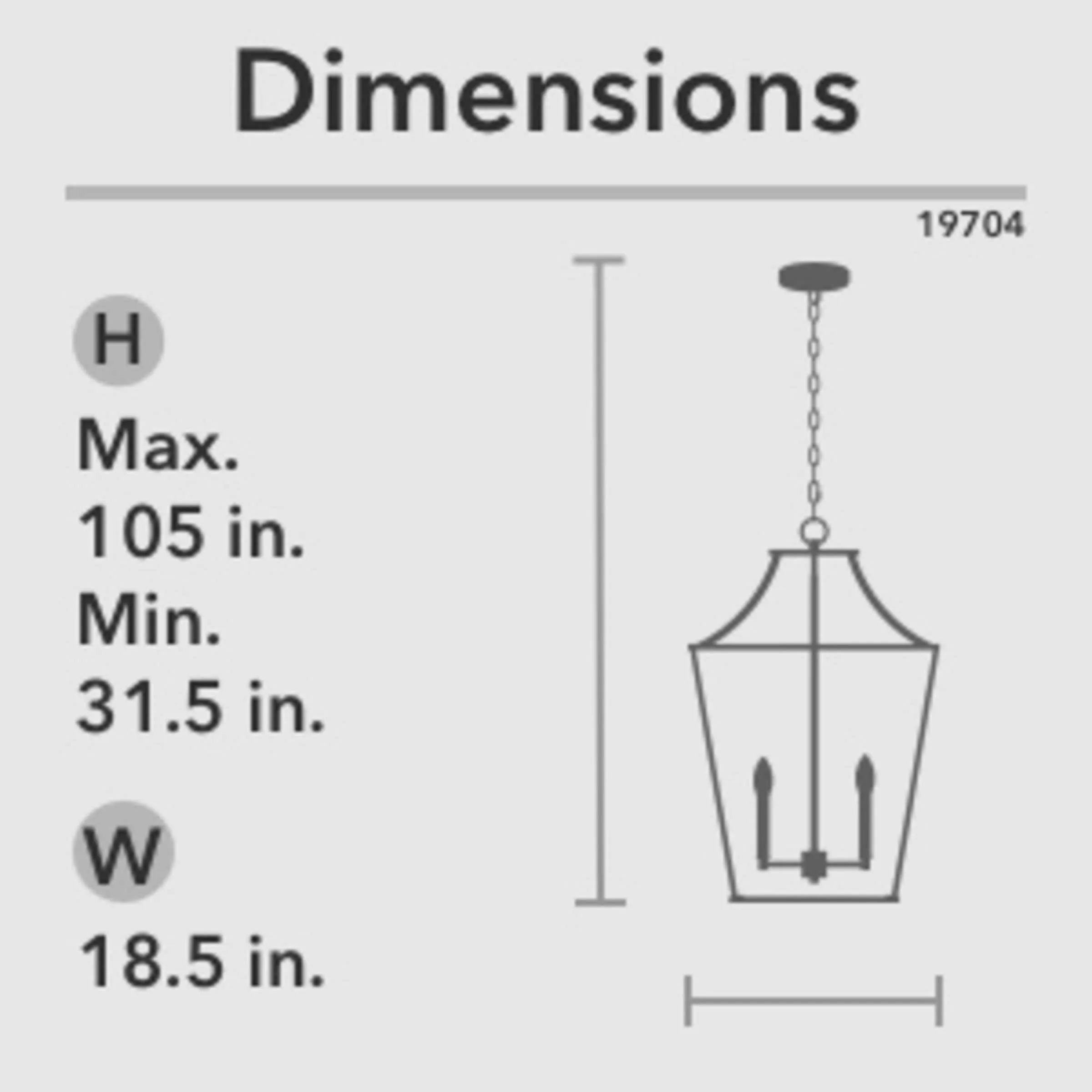 Hunter Laurel Ridge 4-Light Natural Iron Transitional Lantern LED Medium Hanging Kitchen Island Light