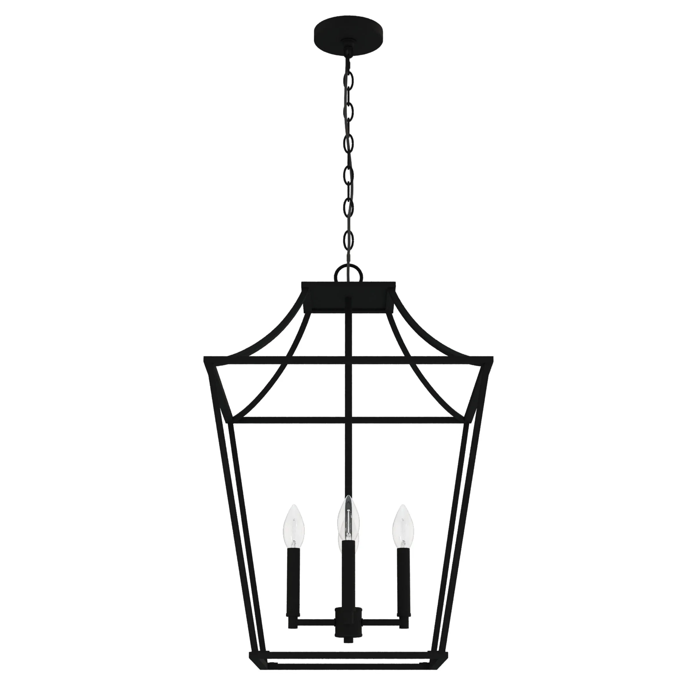 Hunter Laurel Ridge 4-Light Natural Iron Transitional Lantern LED Medium Hanging Kitchen Island Light