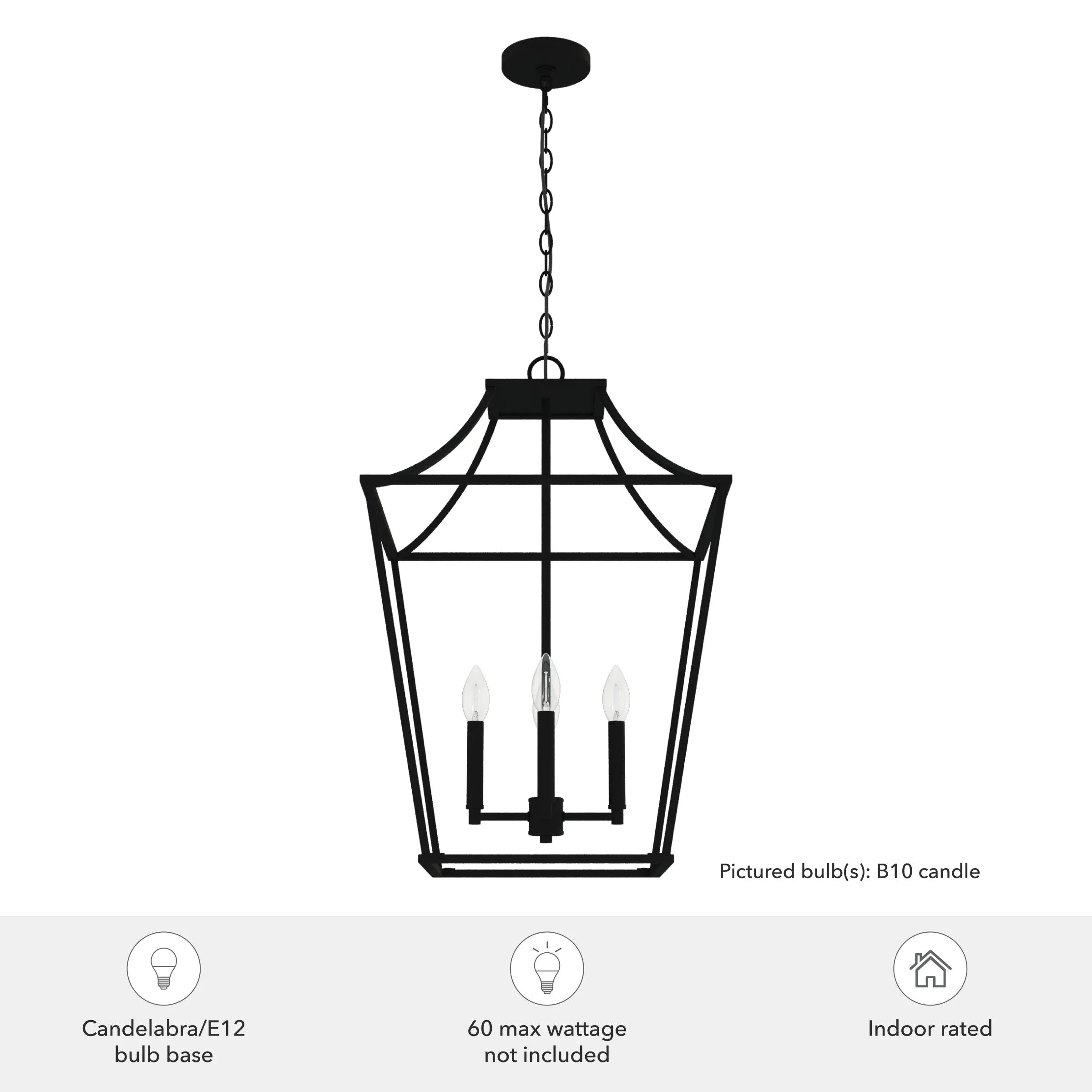 Hunter Laurel Ridge 4-Light Natural Iron Transitional Lantern LED Medium Hanging Kitchen Island Light