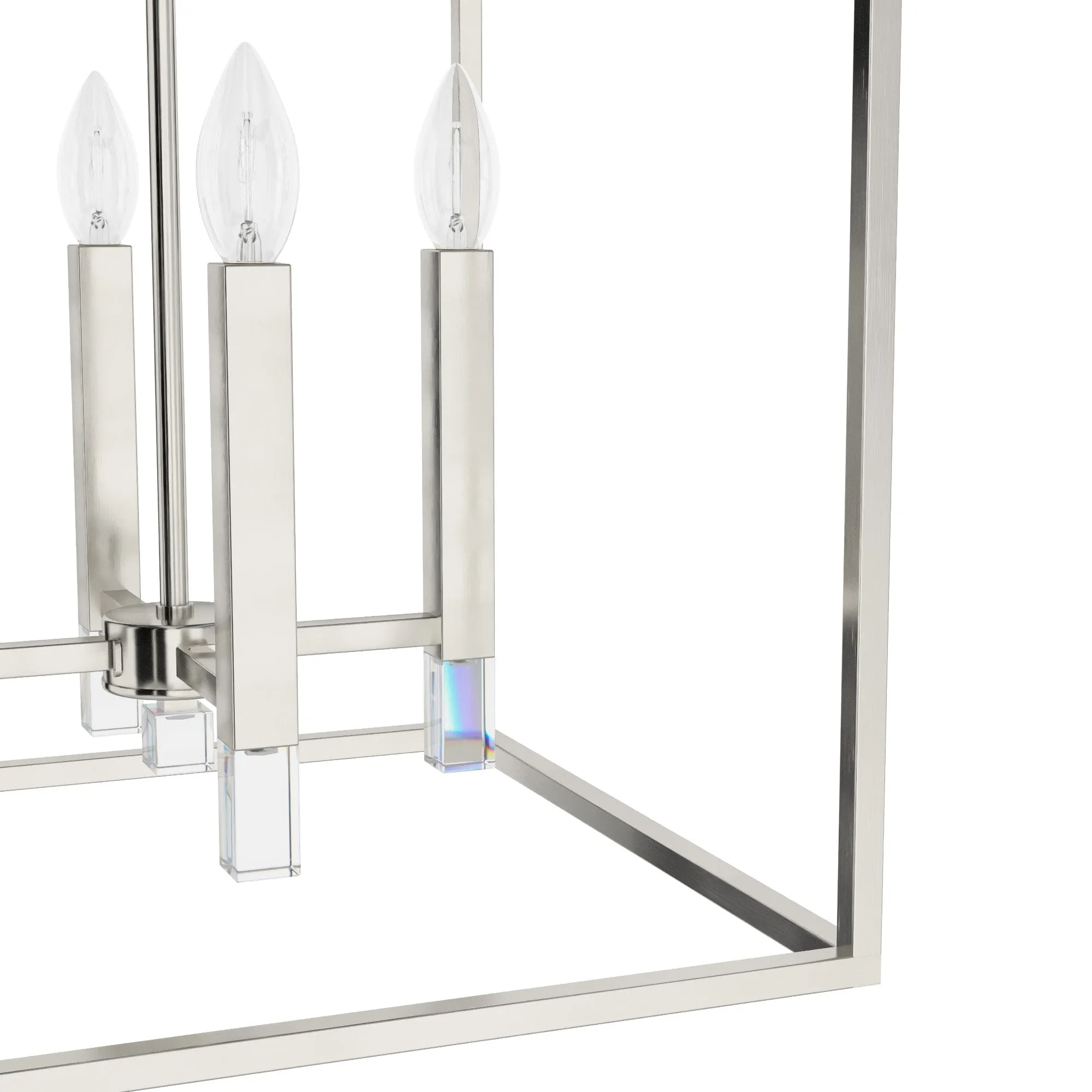 Hunter Sunjai 4-Light Brushed Nickel Traditional Lantern LED Medium Hanging Kitchen Island Light