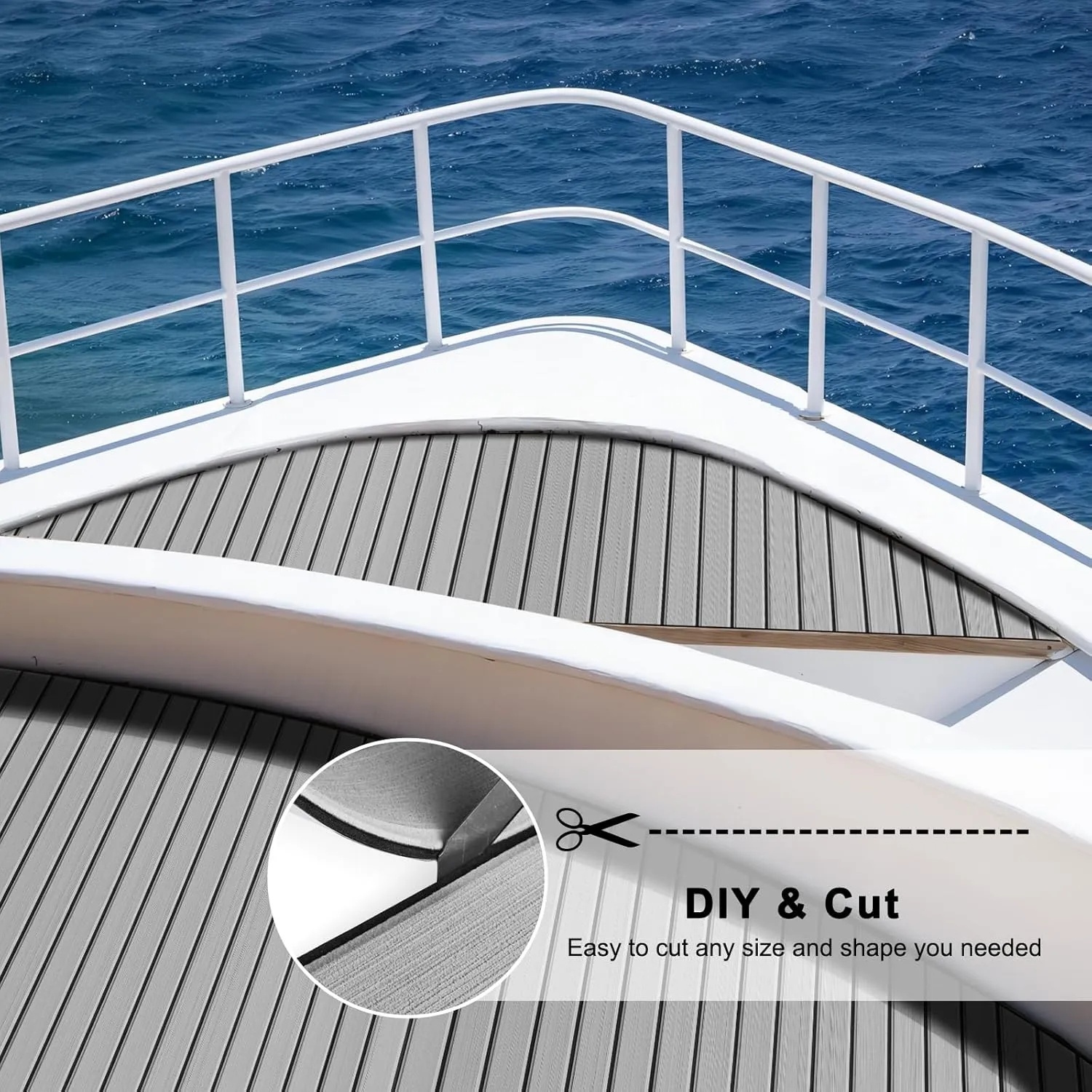 HZshark Boat Flooring EVA Foam Boat Decking Self-Adhesive 6mm Non Slip Marine Floor Teak Boat Carpet Soft Foam Decking for Boat Yacht Kayak Motorboat Golf Cart RV Ramp Golf Cart Cooler Tops
