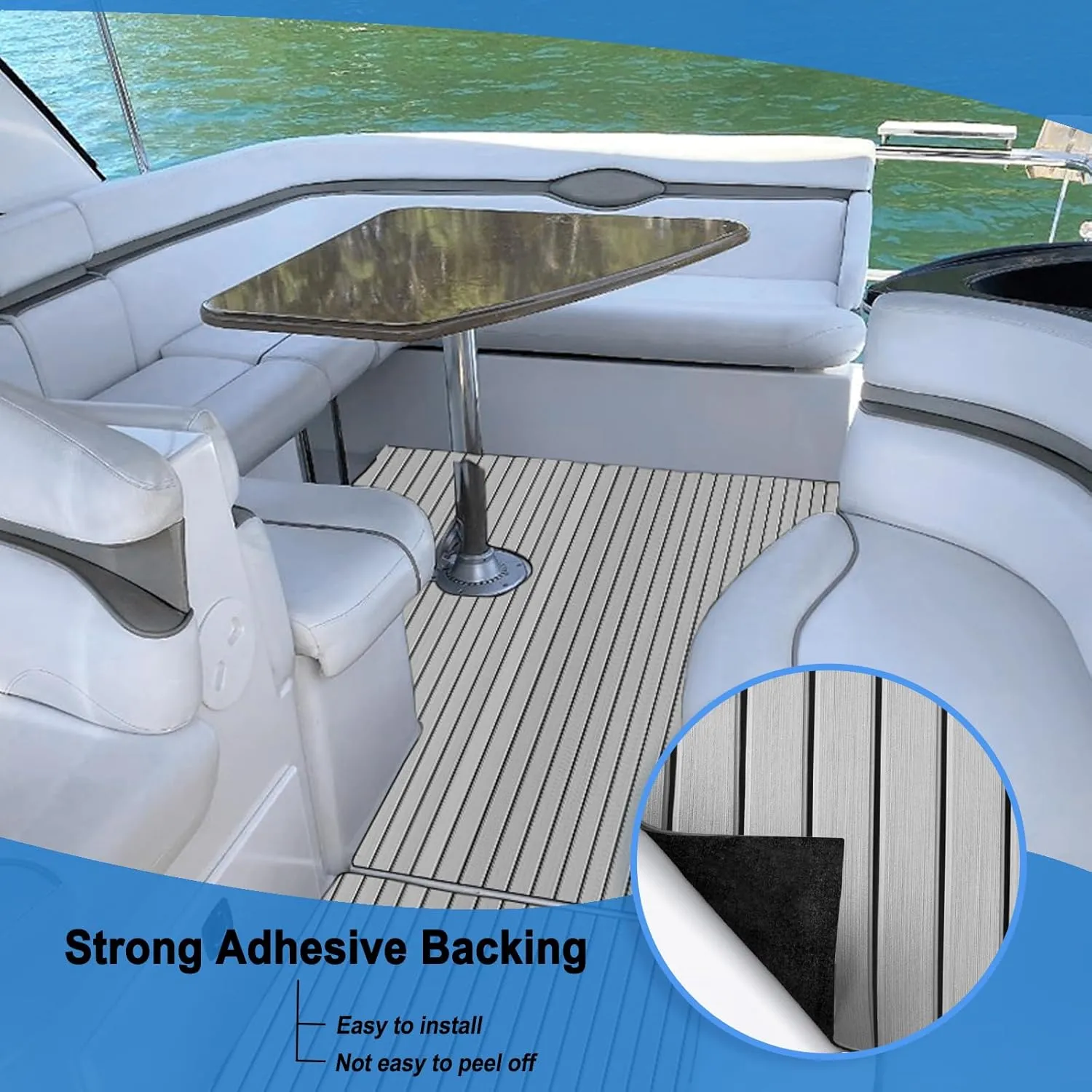 HZshark Boat Flooring EVA Foam Boat Decking Self-Adhesive 6mm Non Slip Marine Floor Teak Boat Carpet Soft Foam Decking for Boat Yacht Kayak Motorboat Golf Cart RV Ramp Golf Cart Cooler Tops