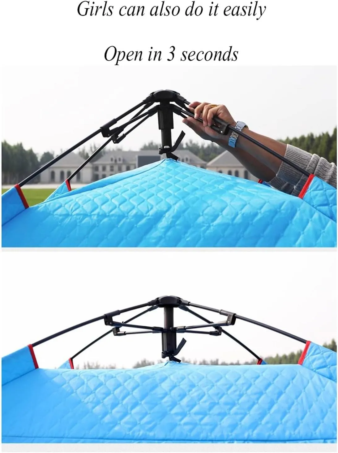 ice Fishing Tent ice Fishing shelter Insulated Quickly Set Up a Cotton Winter Ice Fishing Tent, Suitable for 3-4 People(Color:2)