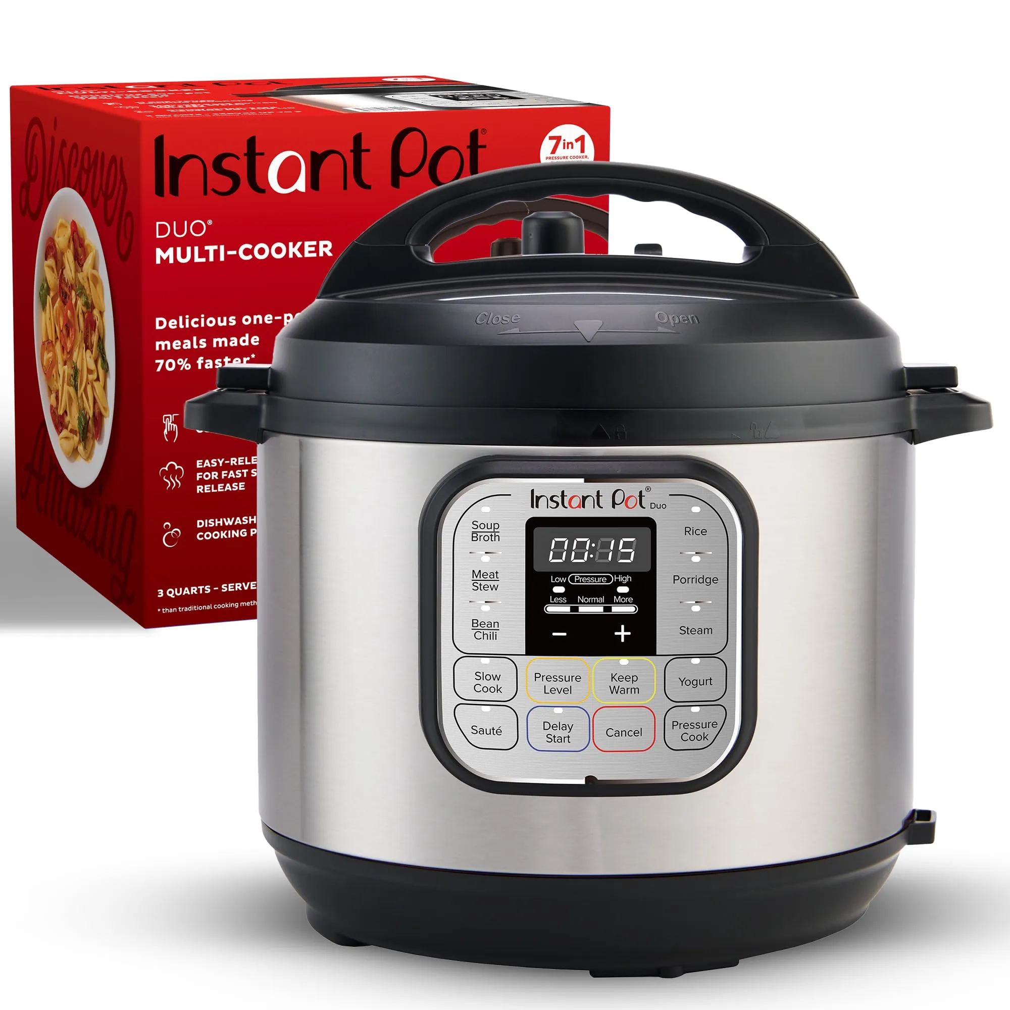 Instant Pot Duo 7-in-1 Mini Electric Pressure Cooker, Slow Rice Cooker, Steamer, Sauté, Yogurt Maker, Warmer ⁘ Sterilizer, Includes Free App with ...