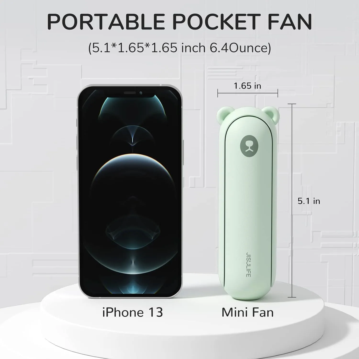 JISULIFE Handheld Fan with 4500 mAh Powerbank Max 37 Hours Runtime, Pocket Portable Battery Operated or USB Powered Folding Personal Fan, 3 Speeds, Gifts for Women Men Kids Gift for Festival-Green