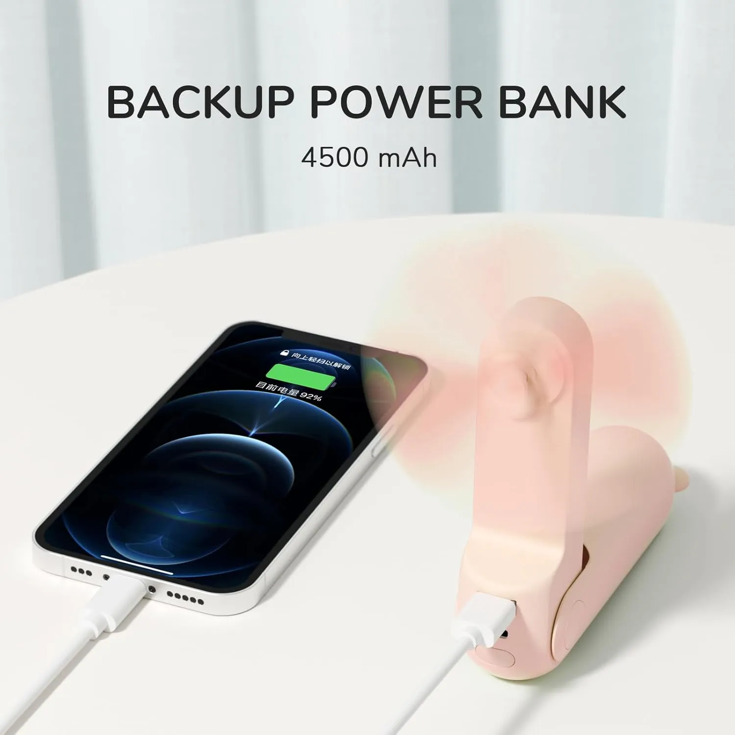 JISULIFE Handheld Fan with 4500 mAh Powerbank Max 46 Hours Runtime,Pocket Fan Portable Battery Operated or USB Powered Folding Personal Fan,3 Speeds,Gifts for Women Men Kids Gift for Festival-Pink