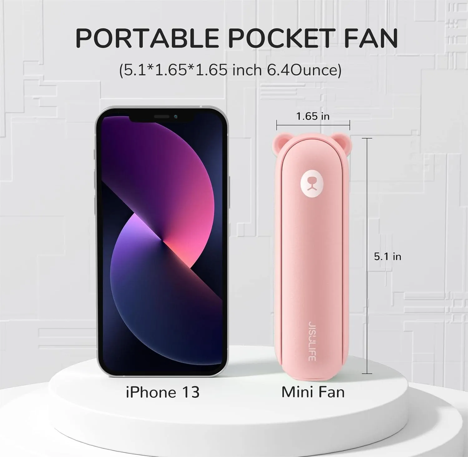 JISULIFE Handheld Fan with 4500 mAh Powerbank Max 46 Hours Runtime,Pocket Fan Portable Battery Operated or USB Powered Folding Personal Fan,3 Speeds,Gifts for Women Men Kids Gift for Festival-Pink