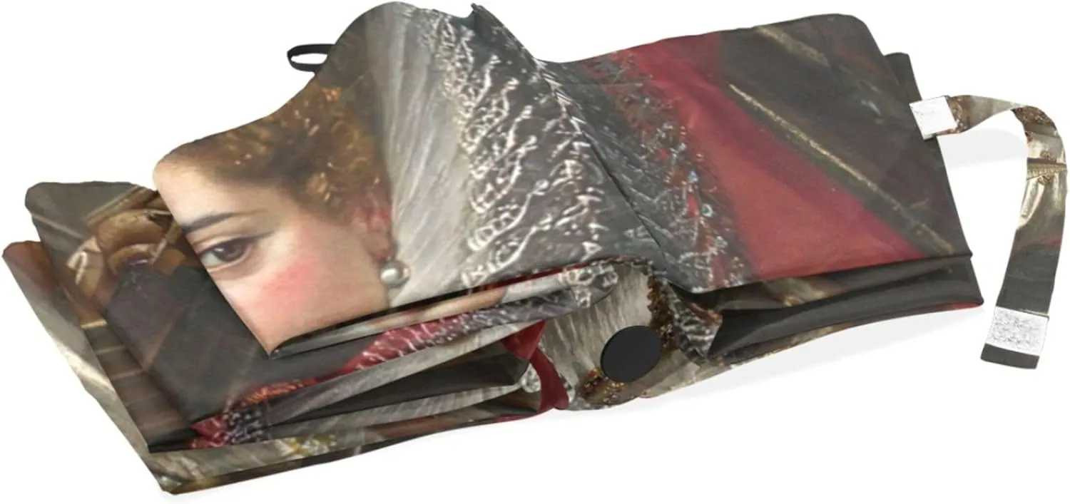 Joisal Albert Bierstadt Scenery Painting Travel Umbrella Windproof Strong Modern Automatic Sturdy Umbrella for Rain & Sun
