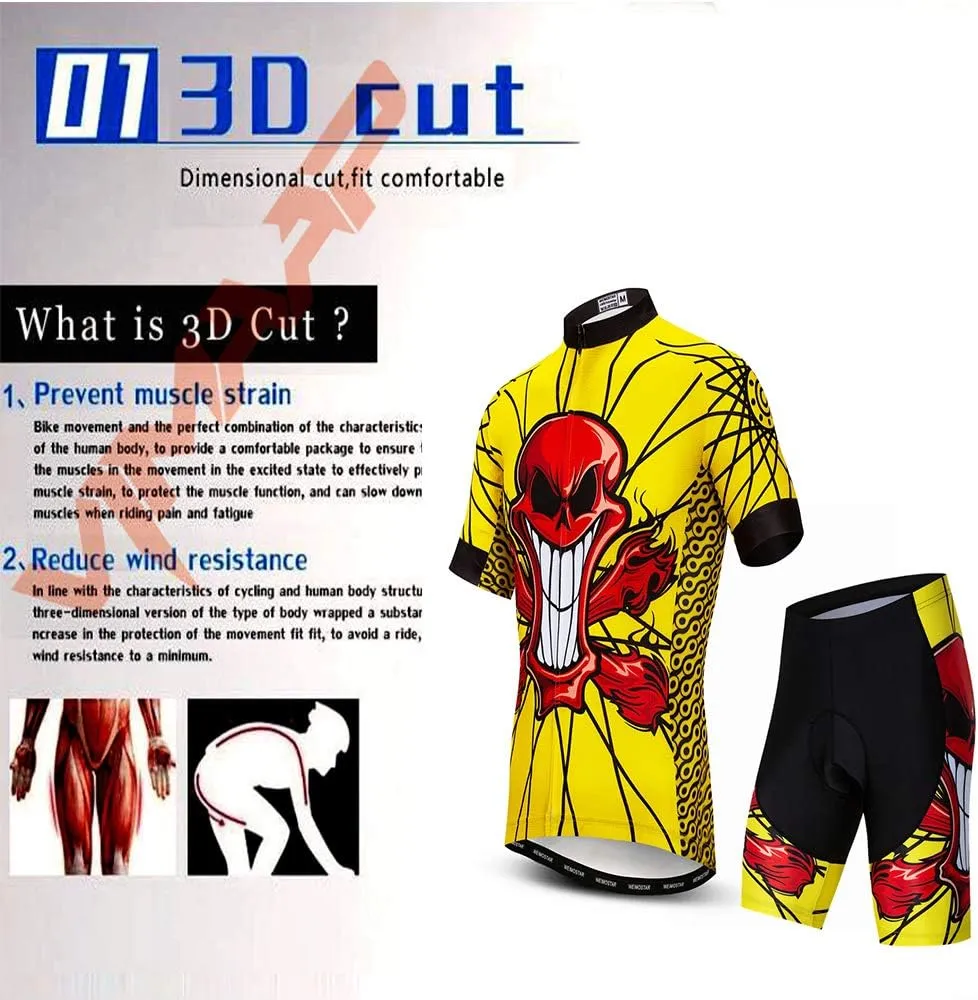 JPOJPO Cycling Jersey for Men Pro Team Bicycle Clothing MTB Bike Jerseys Shorts Set