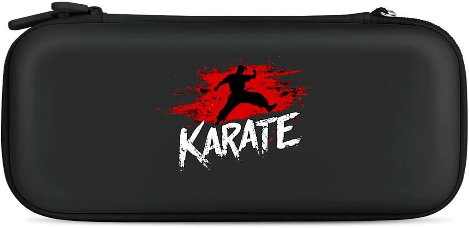 Karate Splash Compatible with Switch Carrying Case Hard Travel Game Bag Pouch with 15 Games Accessories