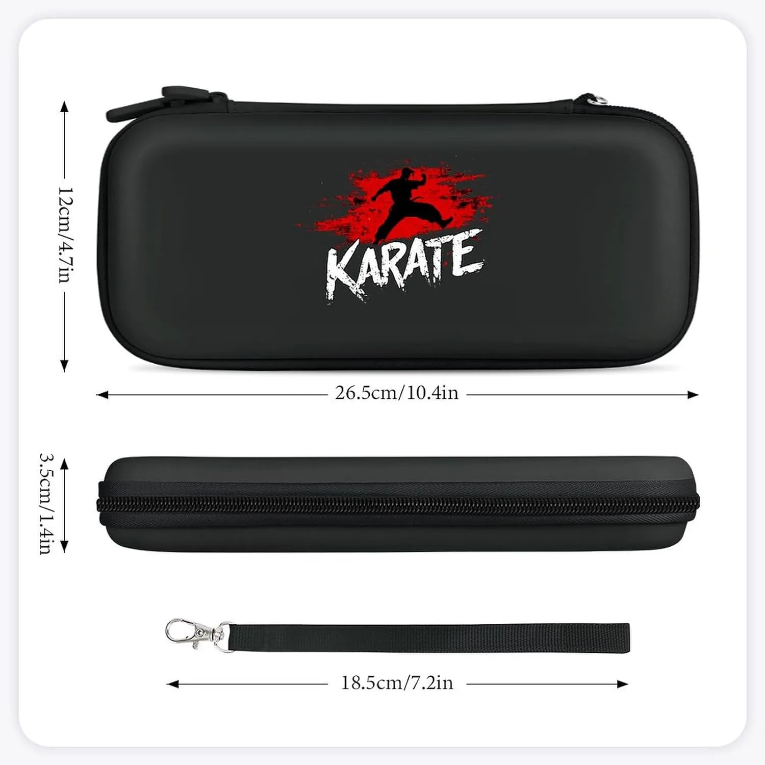 Karate Splash Compatible with Switch Carrying Case Hard Travel Game Bag Pouch with 15 Games Accessories