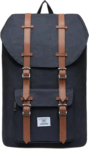 KAUKKO Laptop Outdoor Backpack College Schoolbag Bookbag Travel Hiking Rucksack fits 15-Inch Laptop