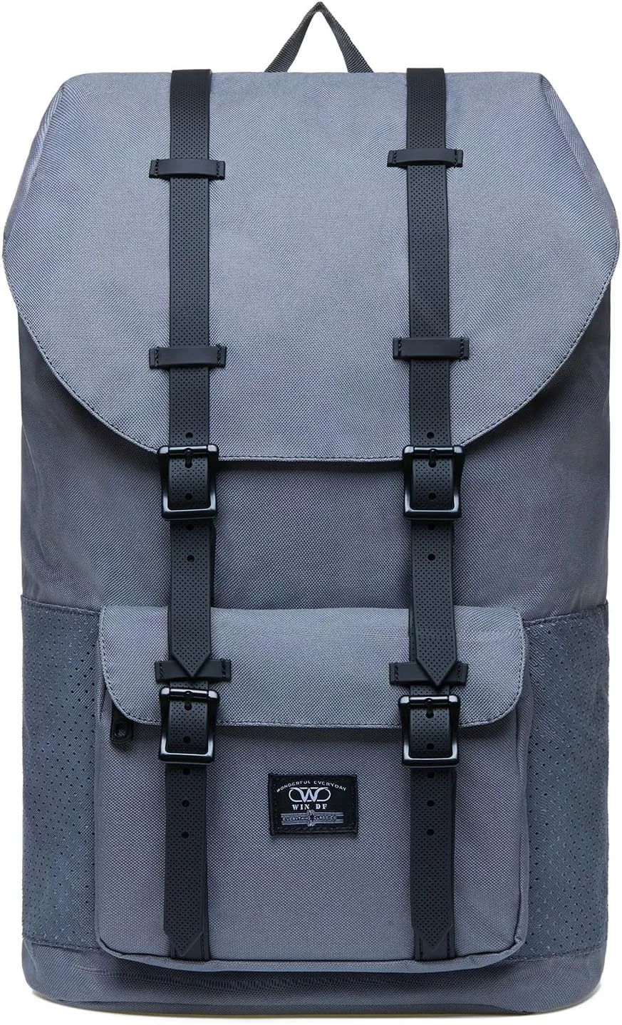 KAUKKO Laptop Outdoor Backpack College Schoolbag Bookbag Travel Hiking Rucksack fits 15-Inch Laptop
