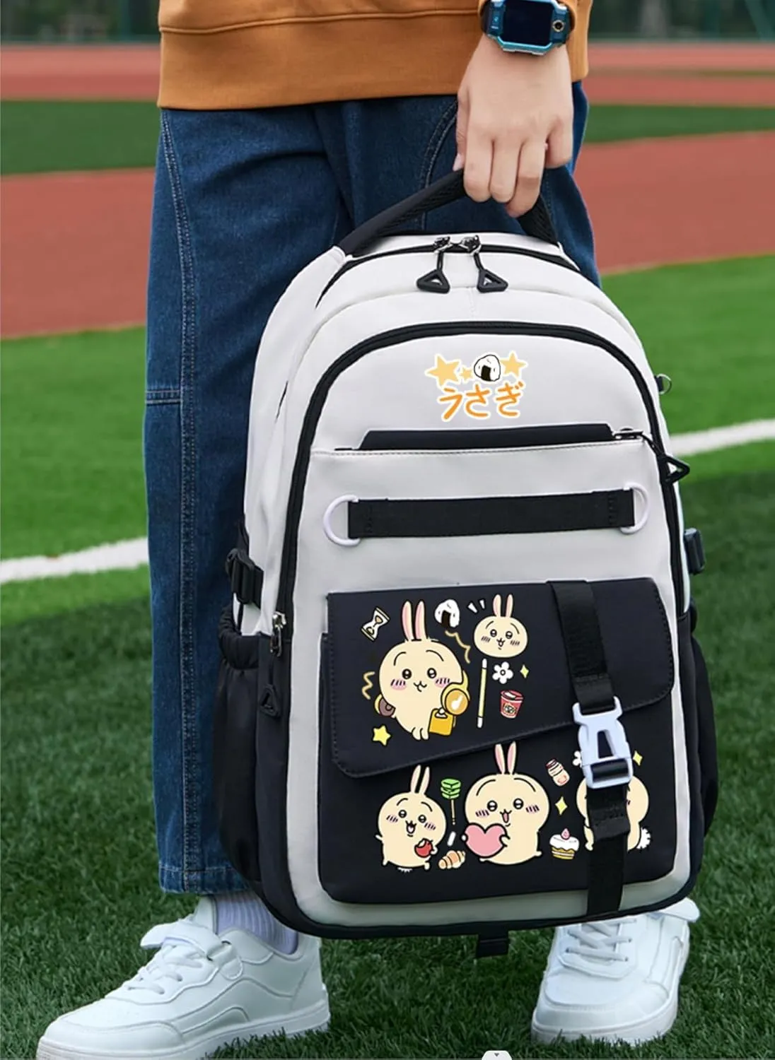 Kawaii Backpack with 21Pcs Accessories Anime Cartoon Anti-Theft Travel Aesthetic New Semester Gifts Bag with Cute Pins…