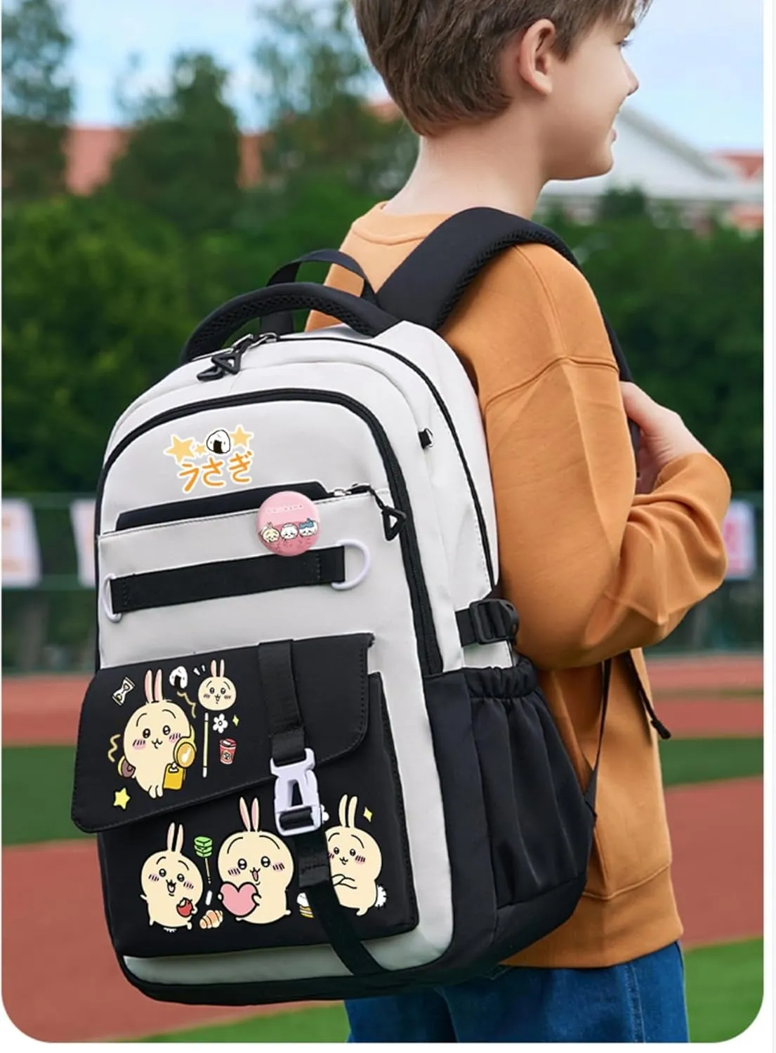 Kawaii Backpack with 21Pcs Accessories Anime Cartoon Anti-Theft Travel Aesthetic New Semester Gifts Bag with Cute Pins…