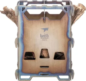 Keith Titanium Alloy Ti2201 Backpacking Wood Stove – (custom made storage sack included) ●●●●●●● Keith's 18th Anniversary: Exclusive Price!