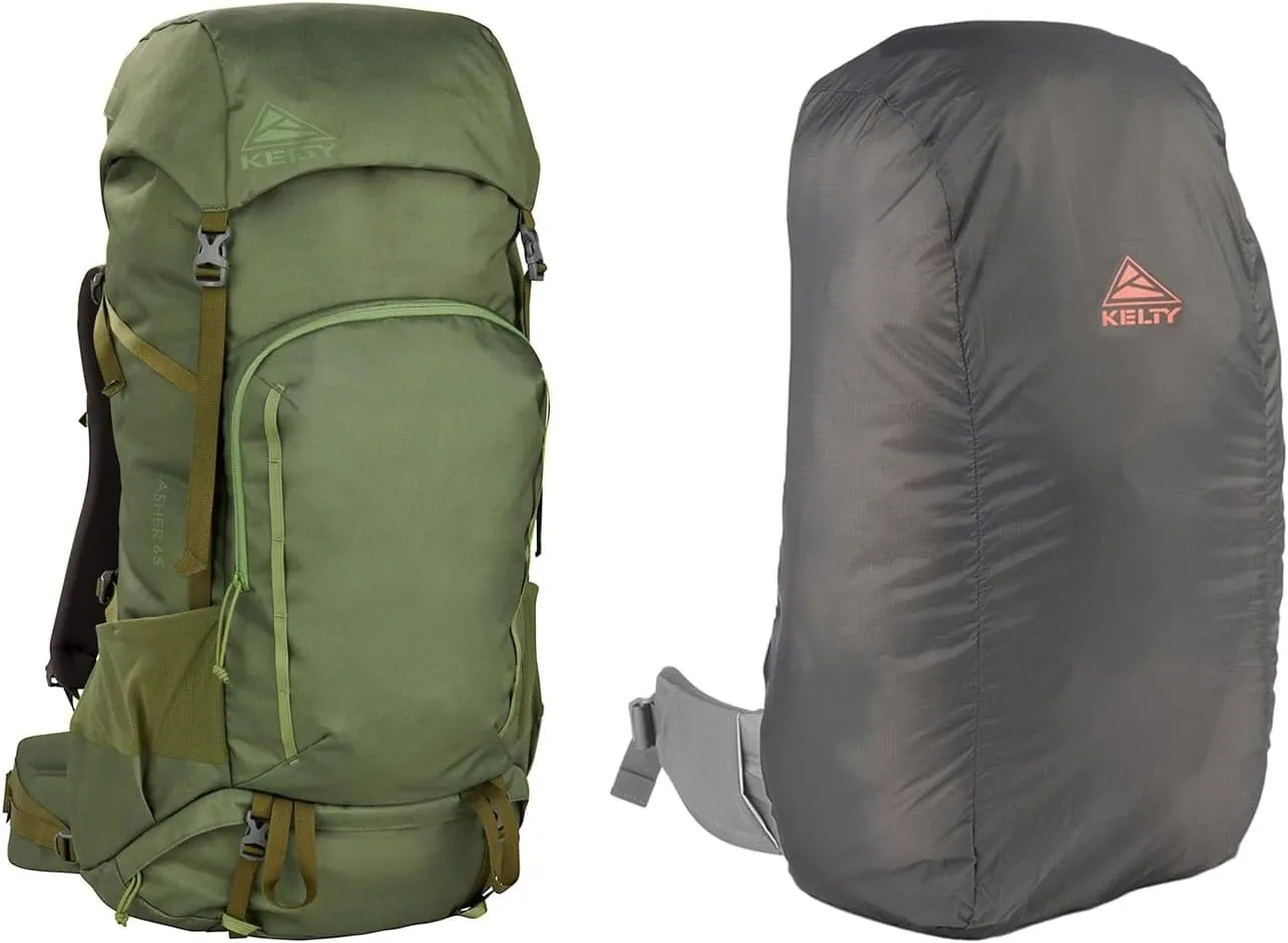 Kelty Asher Day Hiking and Backpacking Pack   Pack Raincover Bundle