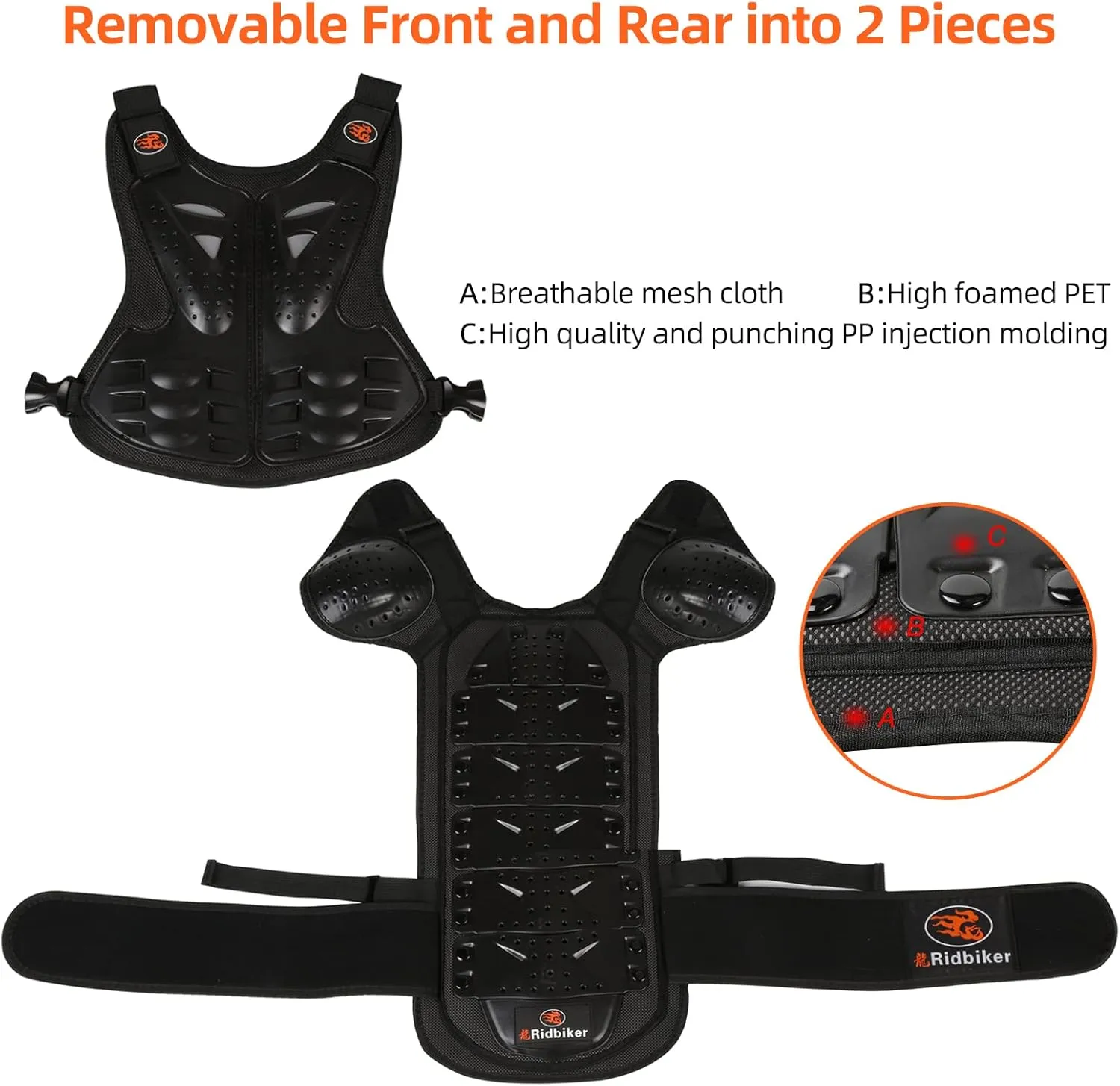 Kids Dirt Bike Gear Chest Protector Motocross Body Armor Vest for Motorcycle Protective Riding Gear