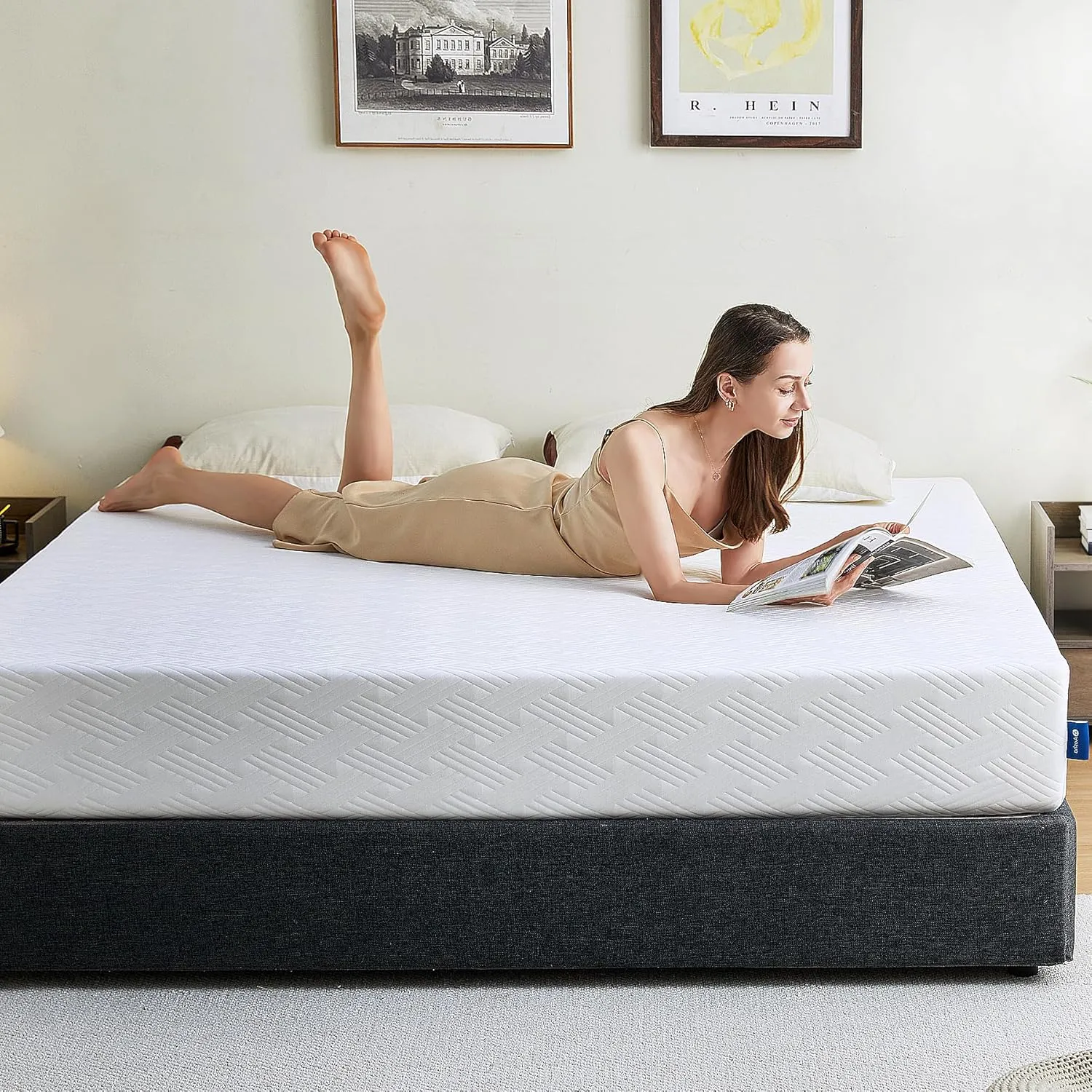 King Size Mattress, 10/12 inch Memory Foam Mattresses Medium Firm Mattresses for Cool Sleep Relieving Pressure Relief CertiPUR-US Certified Mattress for Adult in a Box((12 inch,King)