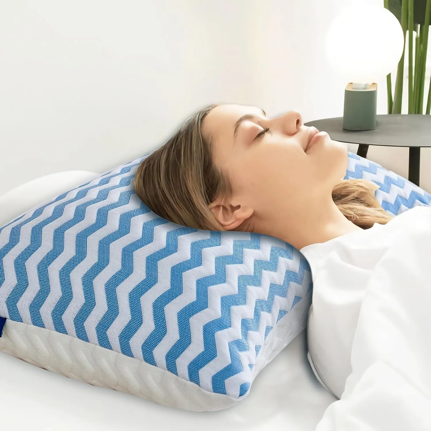 King Size Pillows - Adjustable Firm King Pillows for Back Stomach and Side Sleeper- Shredded Memory Foam Cooling Pillow for Neck and Shoulder Pain with Washable Cover and Bonus Foam Fill