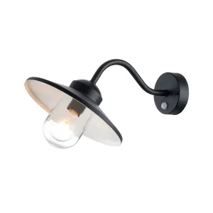 Klampenborg 1 Light Wall Lantern with PIR | Black