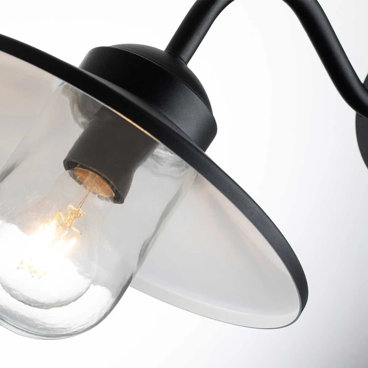 Klampenborg 1 Light Wall Lantern with PIR | Black