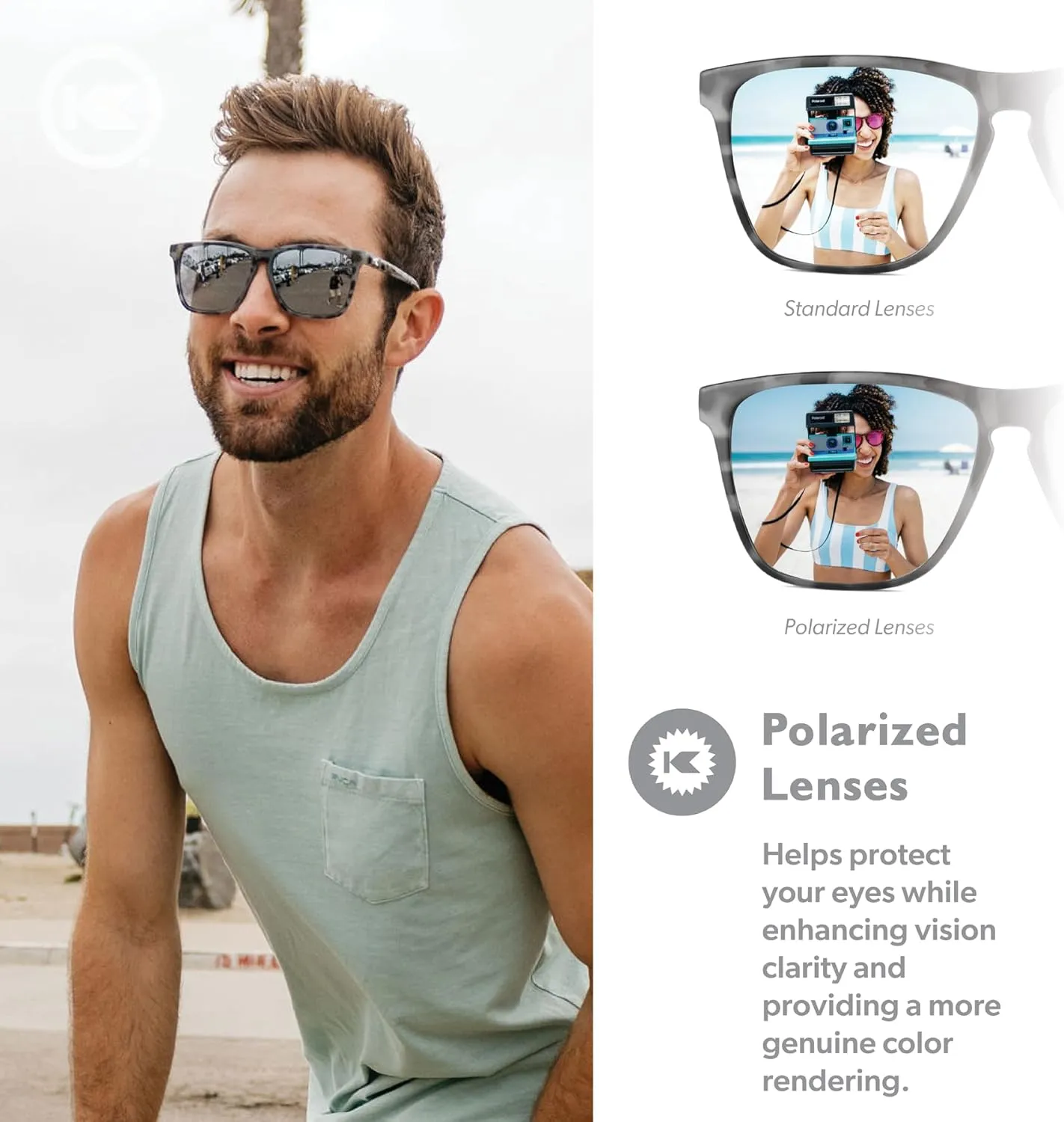 Knockaround Fast Lanes and Sport Polarized Sunglasses for Men & Women - Impact Resistant Lenses & Full UV400 Protection