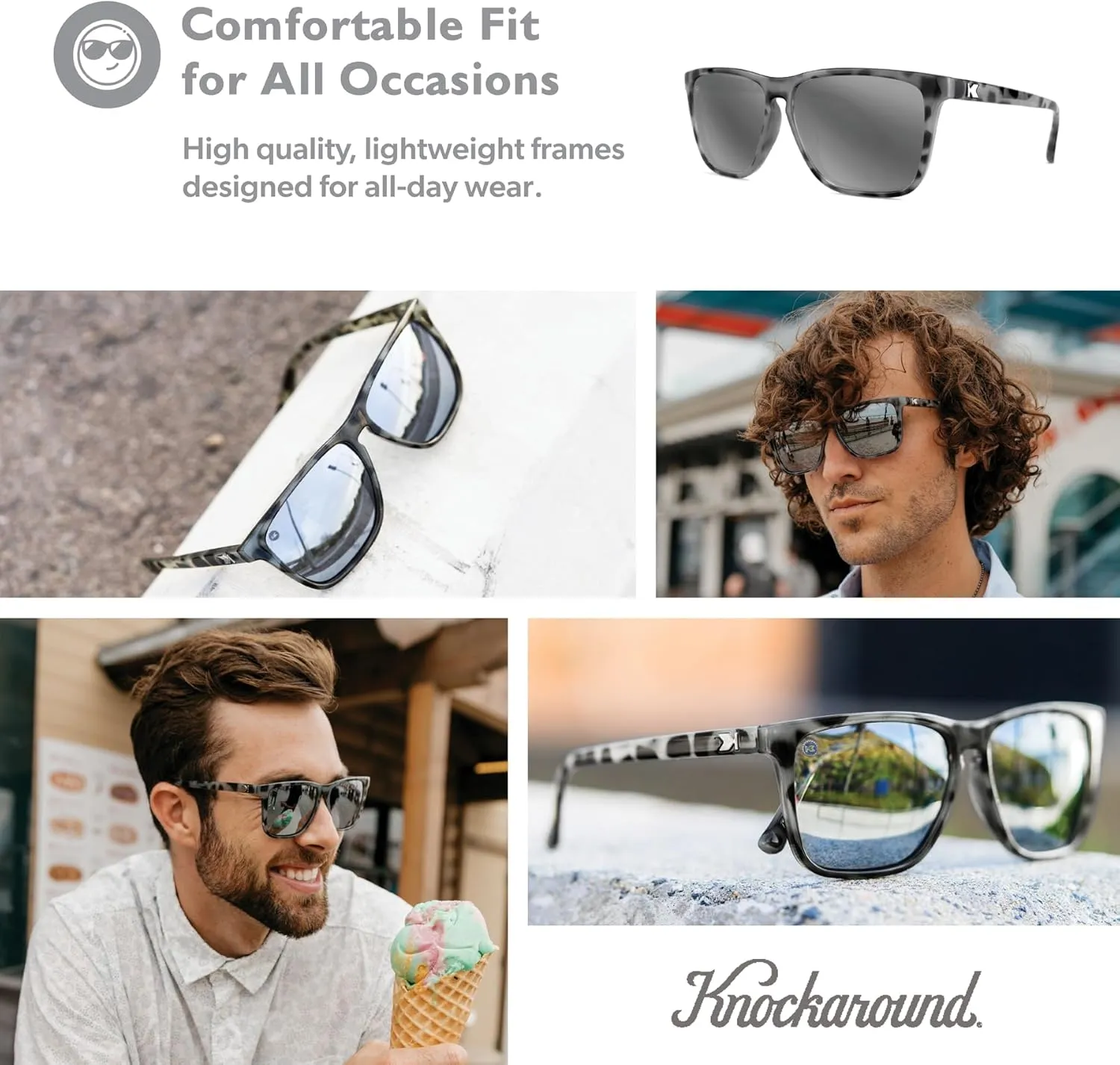 Knockaround Fast Lanes and Sport Polarized Sunglasses for Men & Women - Impact Resistant Lenses & Full UV400 Protection