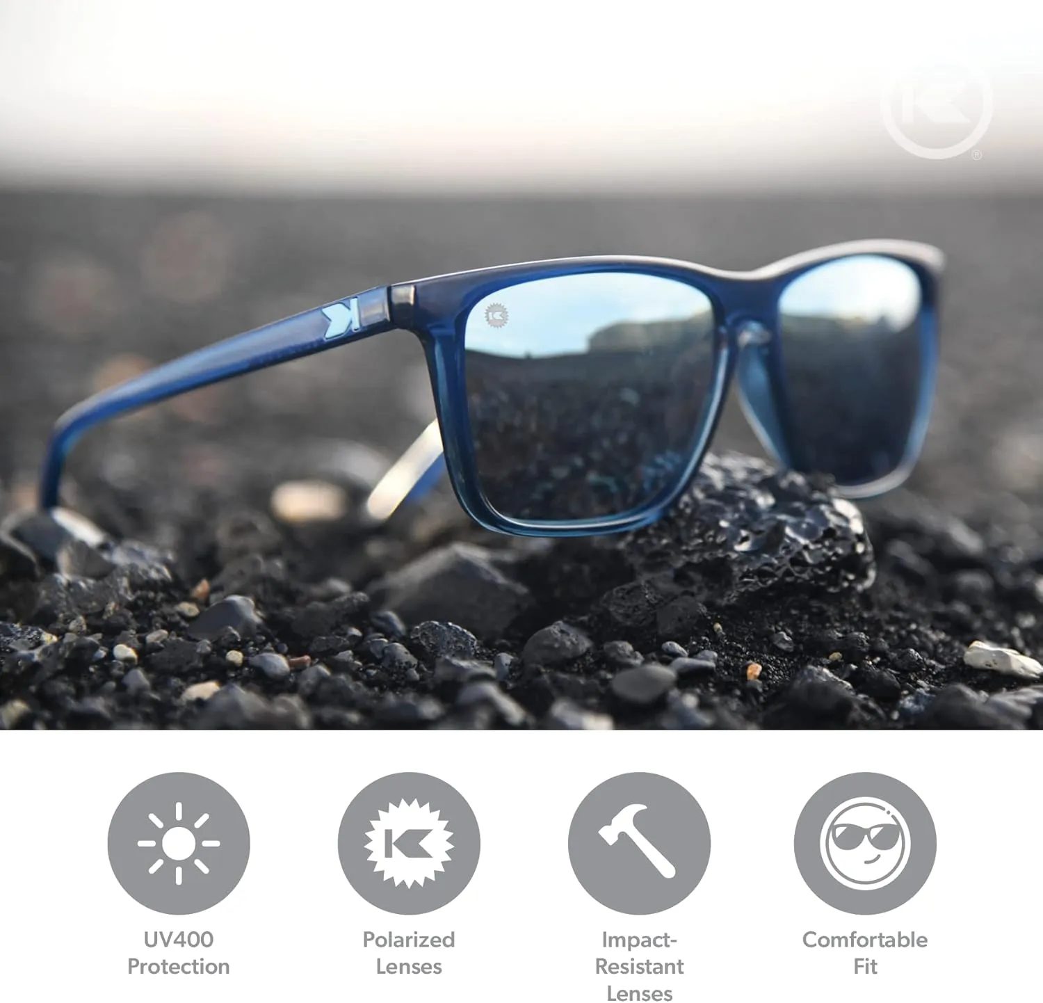 Knockaround Fast Lanes and Sport Polarized Sunglasses for Men & Women - Impact Resistant Lenses & Full UV400 Protection