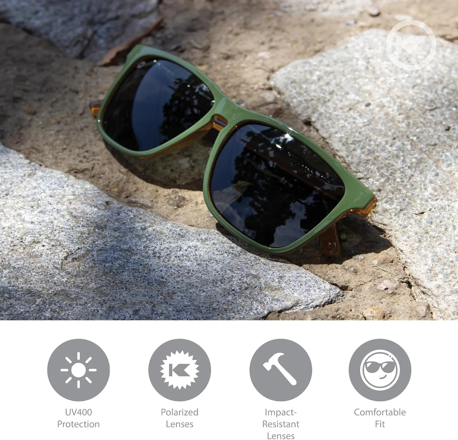 Knockaround Fast Lanes and Sport Polarized Sunglasses for Men & Women - Impact Resistant Lenses & Full UV400 Protection