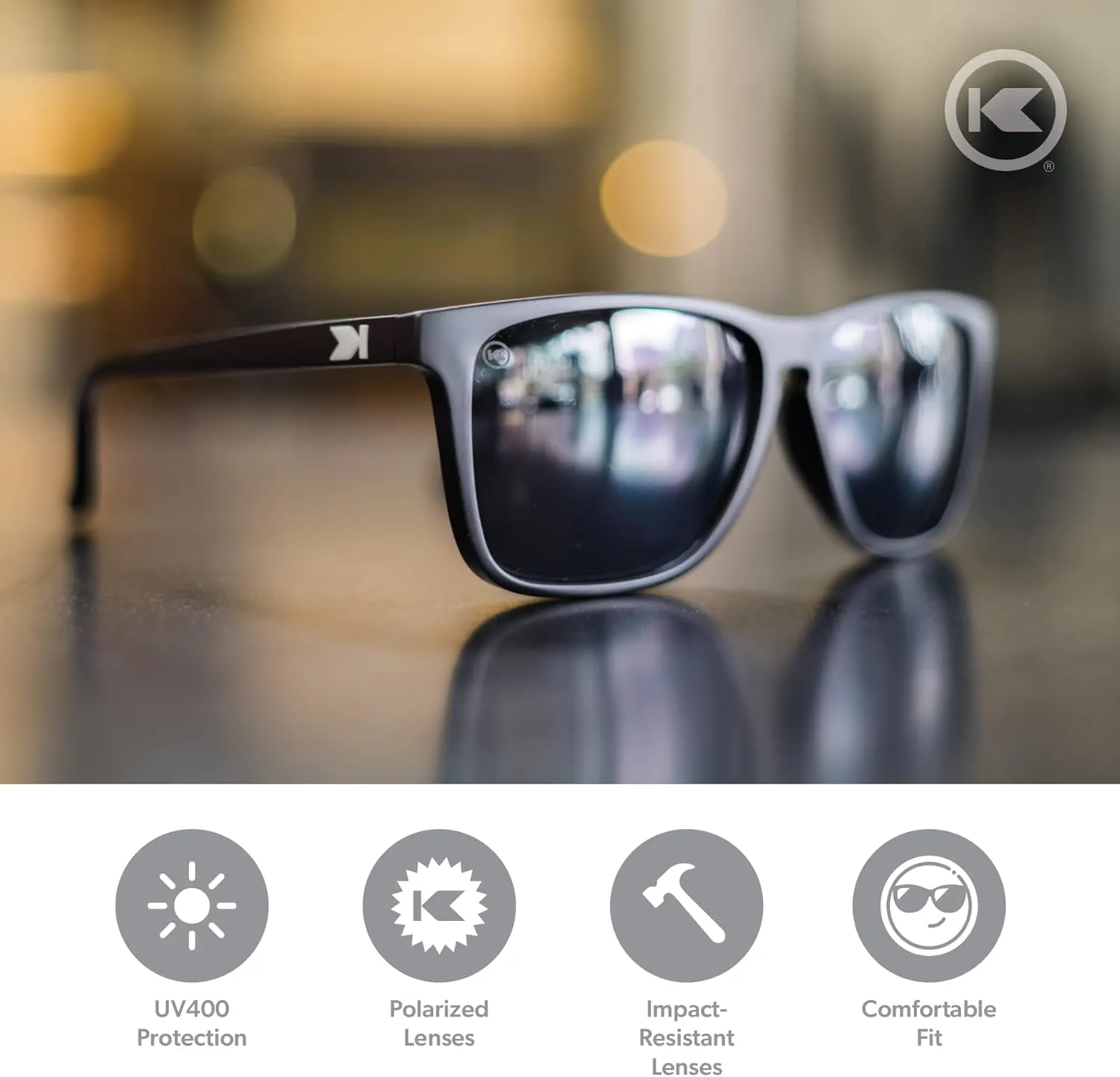 Knockaround Fast Lanes and Sport Polarized Sunglasses for Men & Women - Impact Resistant Lenses & Full UV400 Protection