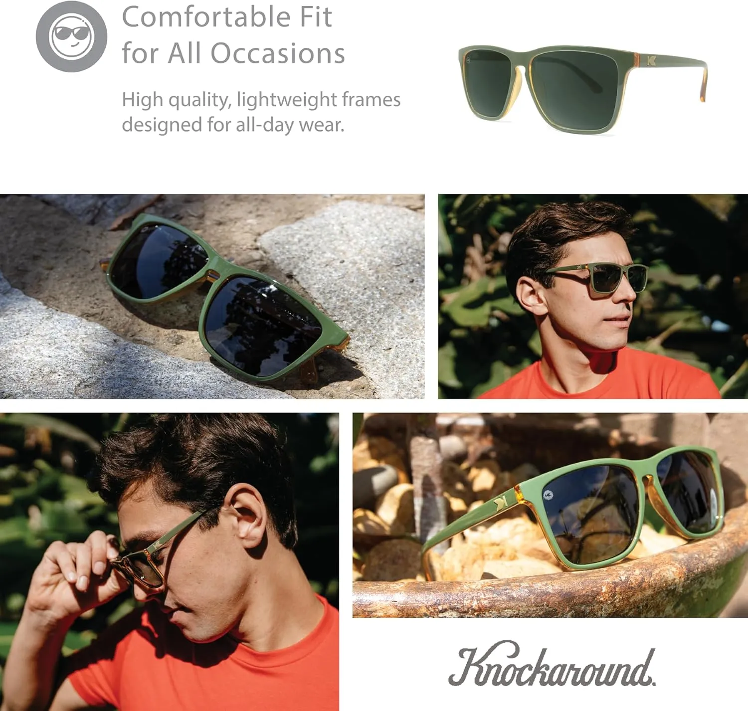 Knockaround Fast Lanes and Sport Polarized Sunglasses for Men & Women - Impact Resistant Lenses & Full UV400 Protection