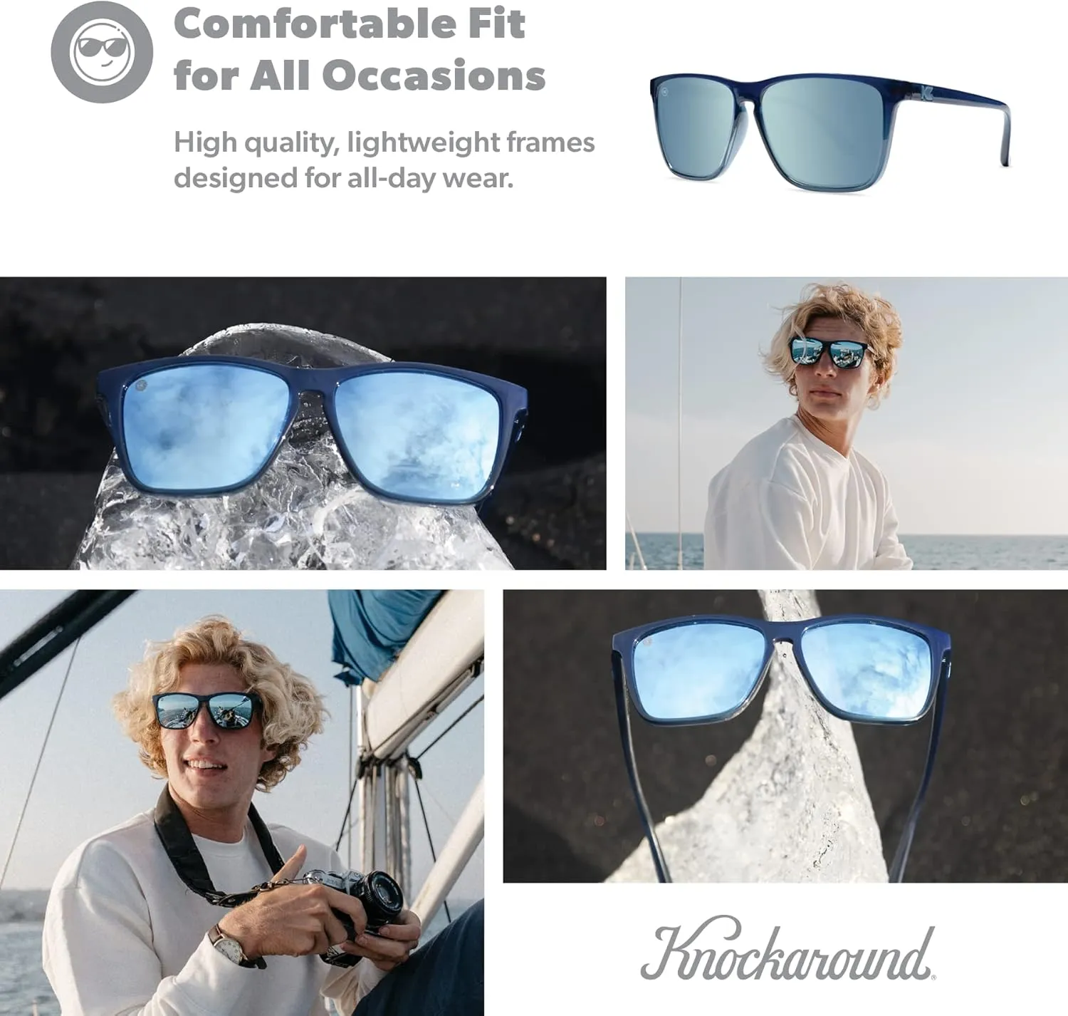 Knockaround Fast Lanes and Sport Polarized Sunglasses for Men & Women - Impact Resistant Lenses & Full UV400 Protection