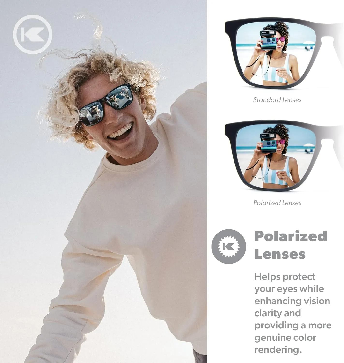 Knockaround Fast Lanes and Sport Polarized Sunglasses for Men & Women - Impact Resistant Lenses & Full UV400 Protection