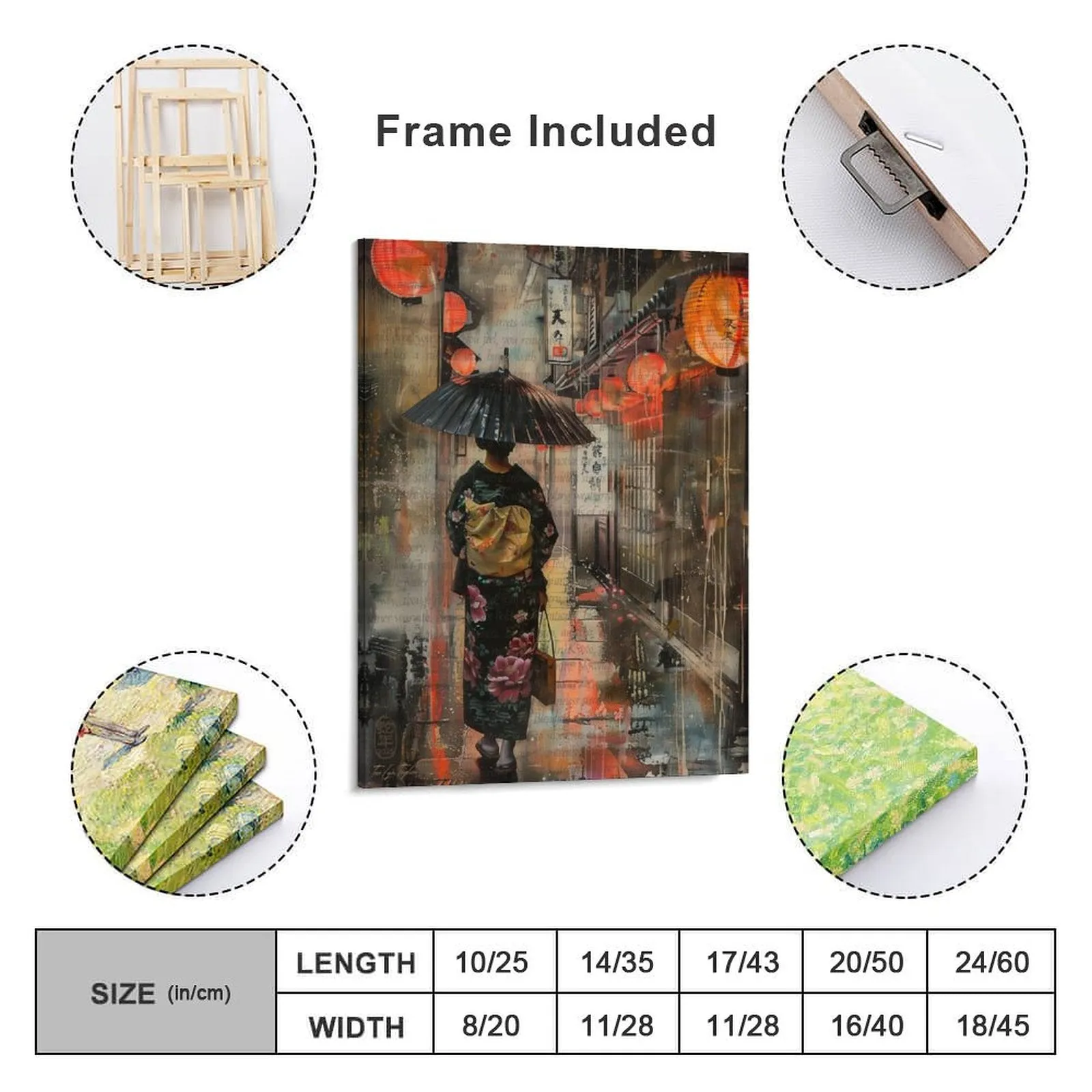 Kyoto - Lantern Painting Canvas