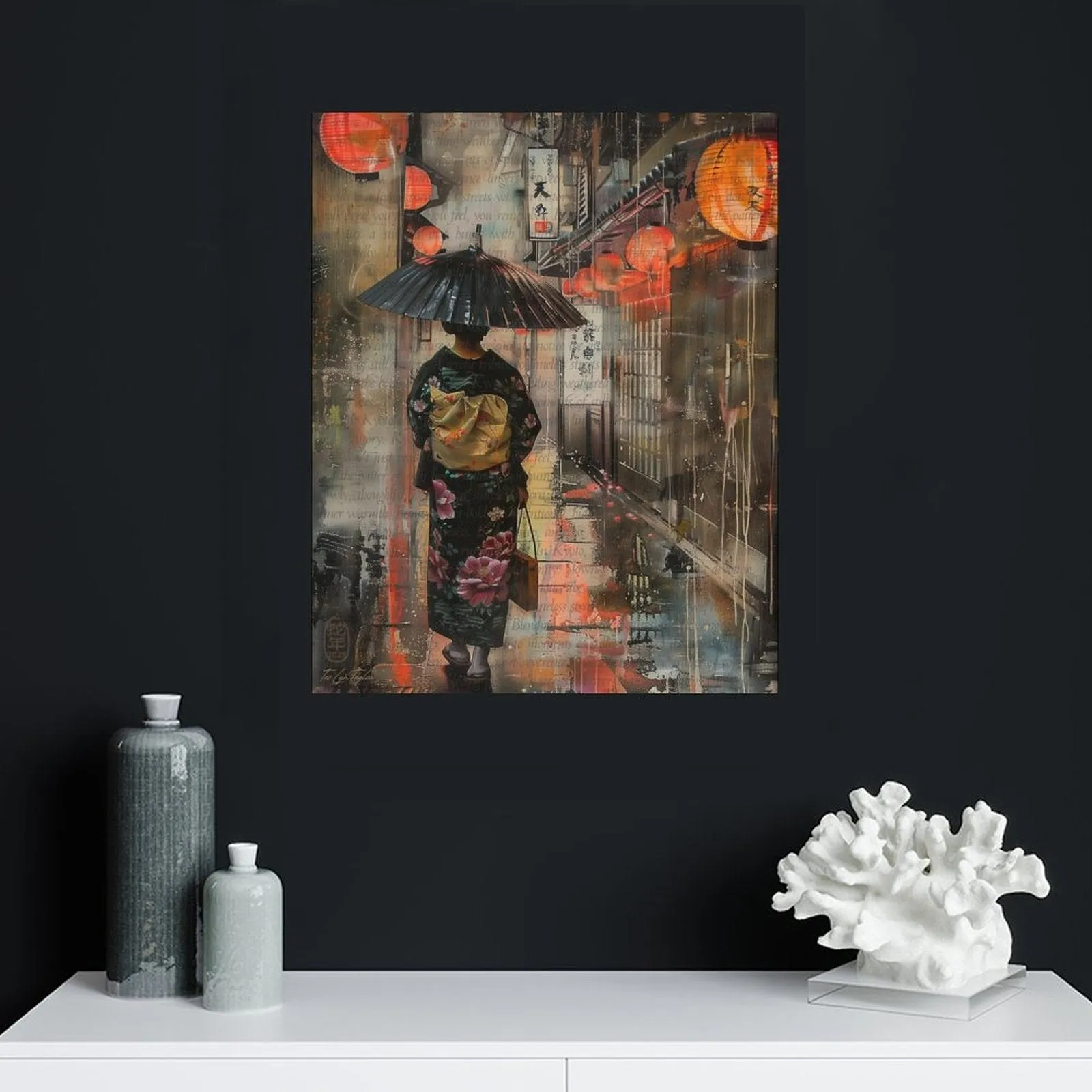 Kyoto - Lantern Painting Canvas
