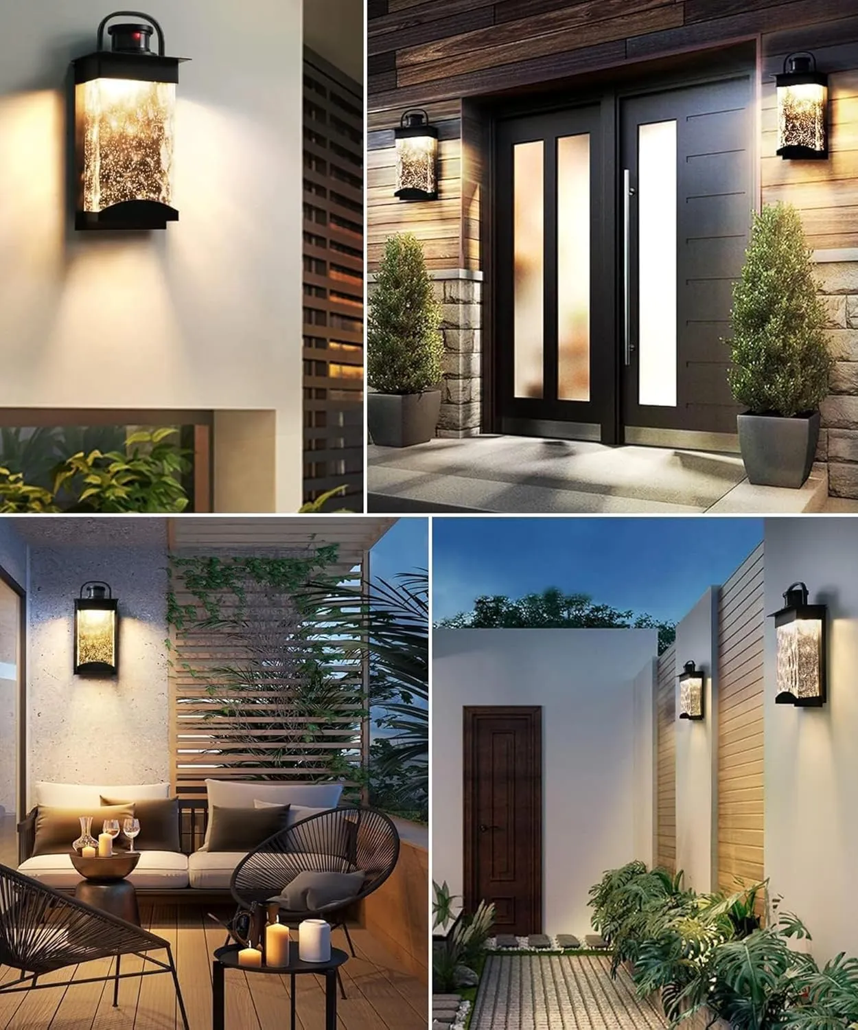 Lamomo Motion Sensor Outdoor Lights, LED Integrated Porch Lights, 1200 Lumen Dusk to Dawn Outdoor Scones for House, 13W, Modern, Black, Energy Saving