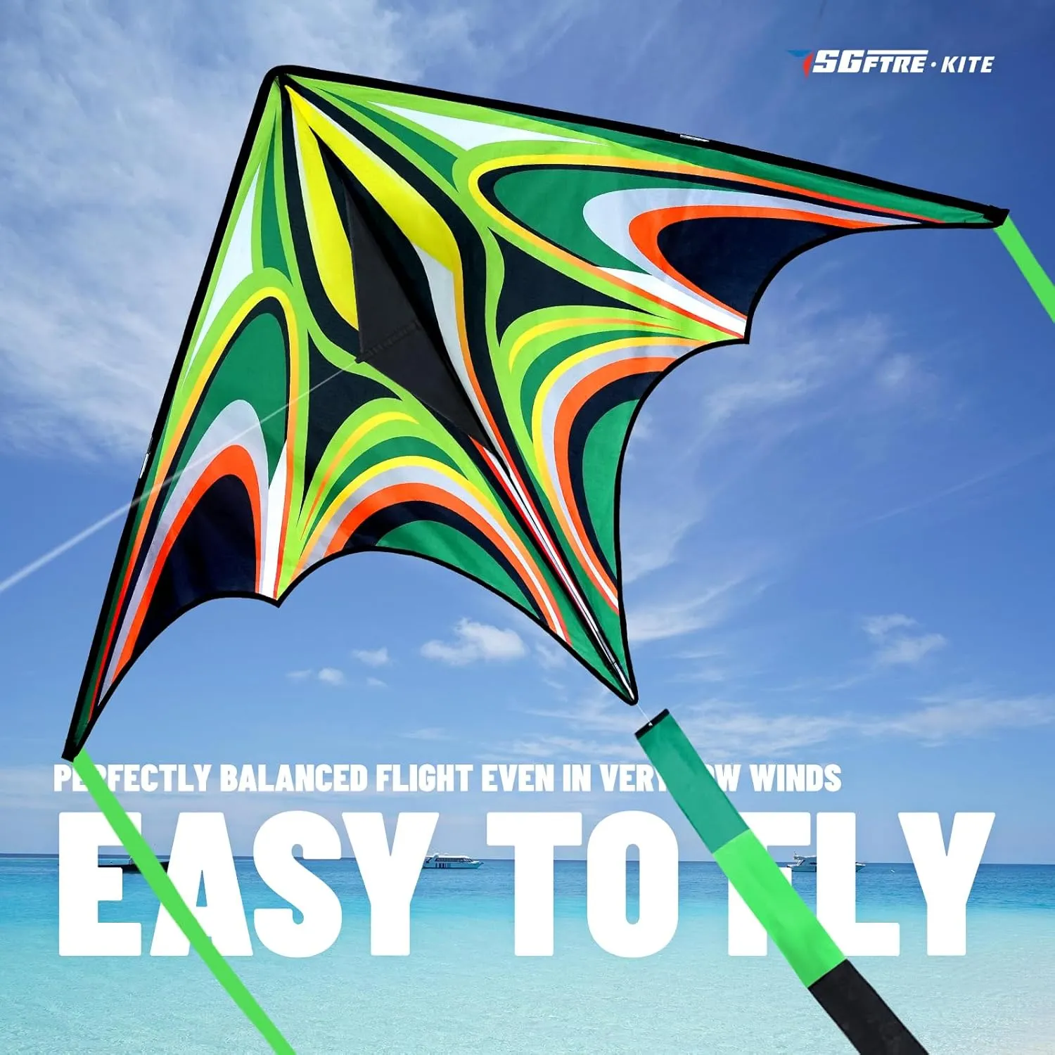 Large Delta Kite for Kids & Adults，Large Easy Flyer with String and Handle，Kites for Beach Trip Park Family Outdoor Games and Activities…