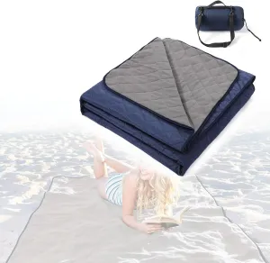 Large Waterproof Outdoor Blankets Travel Picnic Mats Stadium Blanket,Foldable Warm Blanket for Camping Events Beaches Car Hiking Road Trip or Dogs Pet Washable Blue 1pcs