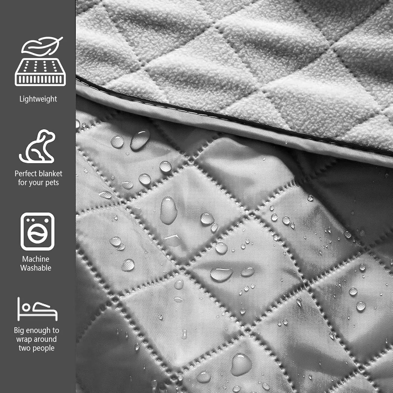 Large Waterproof Outdoor Blankets Travel Picnic Mats Stadium Blanket,Foldable Warm Blanket for Camping Events Beaches Car Hiking Road Trip or Dogs Pet Washable Blue 1pcs
