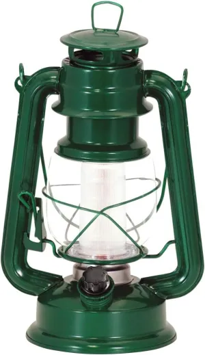 LED Lantern, 12-LED 150-Lumen Lantern, Fresh Pine Indoor Outdoor Lantern, Home Decor Vintage Lantern, Battery Operated Hanging or Tabletop Hurricane Lantern, Green, 10" x 6" x 6" (190491)