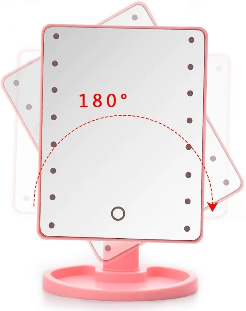 Led Makeup Mirror Princess with Light Makeup Mirror Smart Touch Sn with Portable Dressing Mirror Black Regular Section
