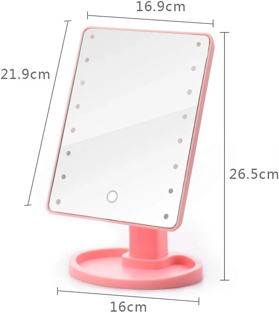 Led Makeup Mirror Princess with Light Makeup Mirror Smart Touch Sn with Portable Dressing Mirror Black Regular Section